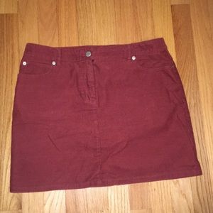 Brick Red, Mini Corduroy Skirt